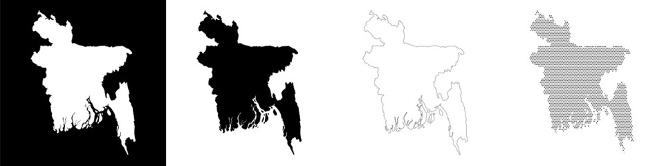 Fototapeta premium bangladesh map illustration country nation dotted element halftone icon geography isolated outline silhouette artwork vector clipart monochrome territory