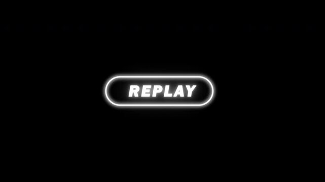 Replay sign icon rectangle roughness frame recording display view camera with red dots looping animation on transparent background, 4k video