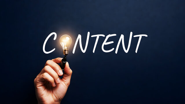 Creative Content Marketing Concept with Innovative Idea Generation Digital Strategy Branding and Online Communication Illustration