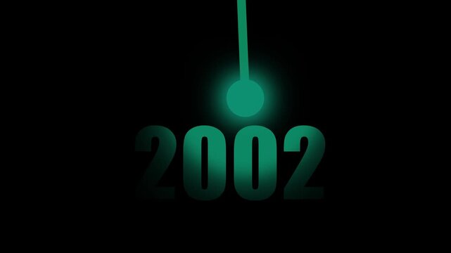 Glowing Light illuminating 2002 New Year Innovation, Vision, Success and Business Growth Concept  on black background 4k video animation...
