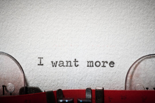 I want more text written with a typewriter