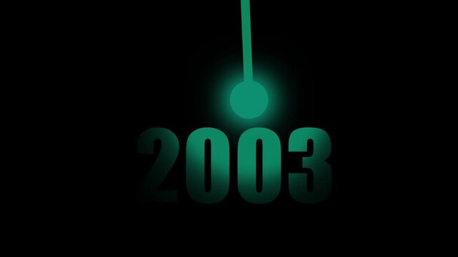 Glowing Light illuminating 2003 New Year Innovation, Vision, Success and Business Growth Concept  on black background 4k video animation...
