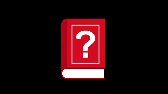 Red Question Mark Book Icon Knowledge and FAQ Concept 
