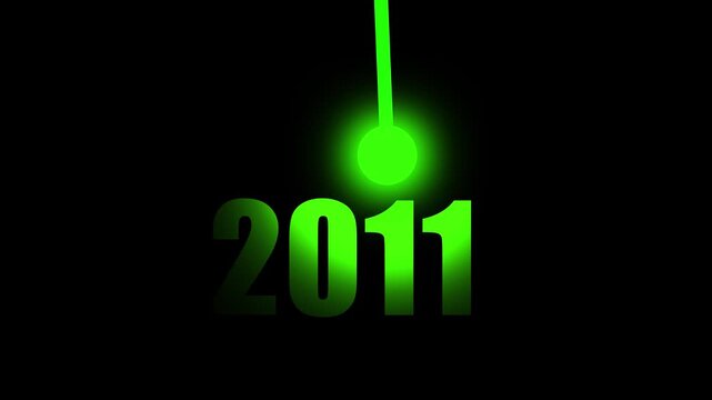 Glowing Light illuminating 2011 New Year Innovation, Vision, Success and Business Growth Concept  on black background 4k video animation...
