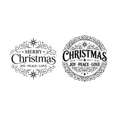 Obraz premium Merry Christmas graphic design elements with festive holiday text