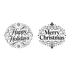 Elegant holiday greetings with swirling designs and stars © TanjinaAkter