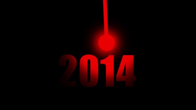 Glowing Light illuminating 2014 New Year Innovation, Vision, Success and Business Growth Concept  on black background 4k video animation...
