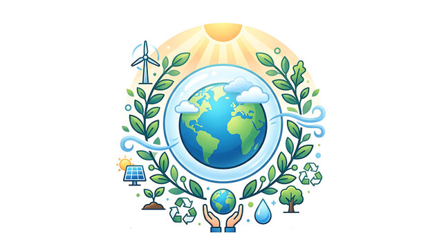 Eco Friendly Environment and Renewable Energy Concept Illustration