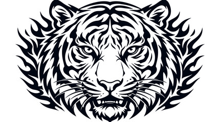 Fototapeta premium Tribal Tiger Face Vector Illustration