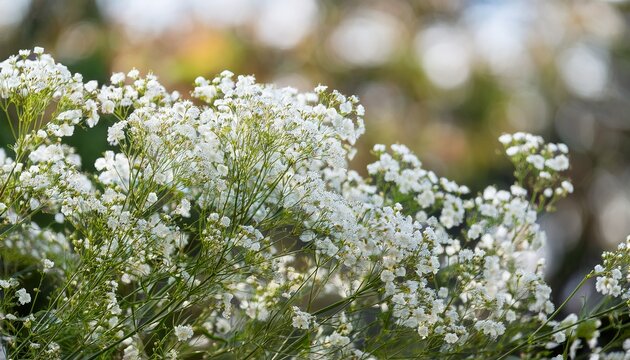 Background With Tiny White Flowers Gypsophila Paniculata Blurred Flower Transparent Background