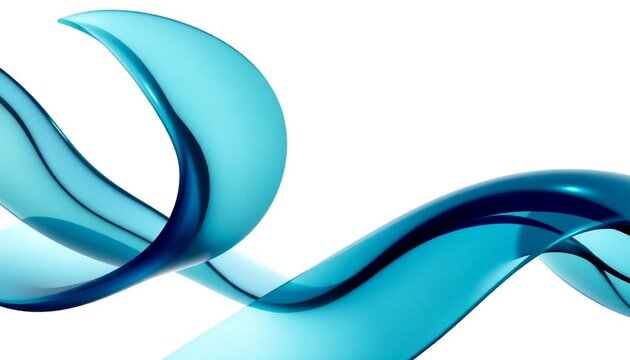 Blue ribbon, wavy design element, abstract background, gradient wave