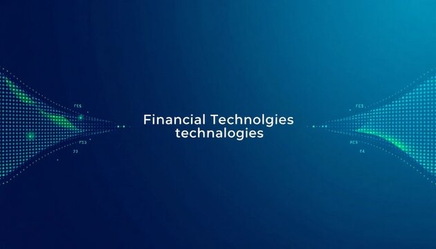 Financial technology background, fintech gradient wave, blue tech illustration, business finance concept