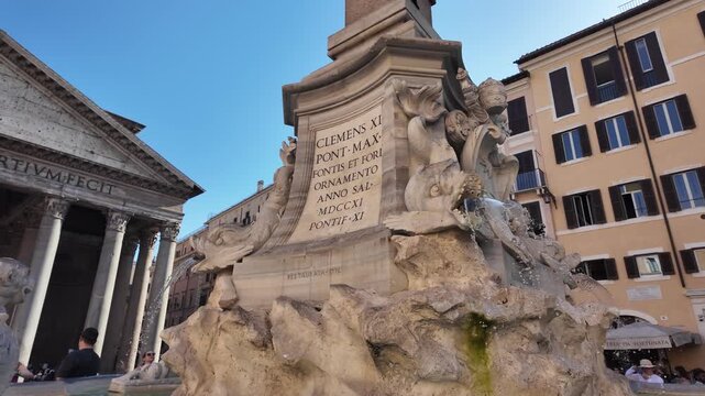 Fountain in front of the Pantheon in Rome