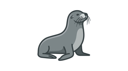 Cartoon Seal Sitting on Ground. © Amjad