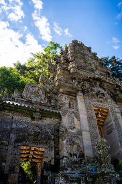 The grand stone staircase and ancient entrance of Pura Kehen temple, Bangli, Bali, Indonesia