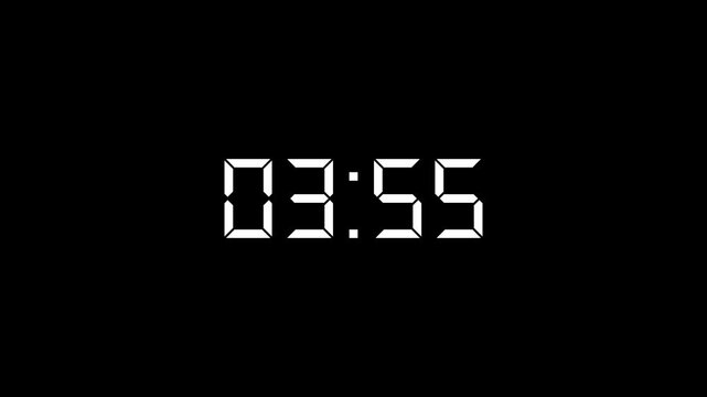 4 minutes countdown digital clock timer