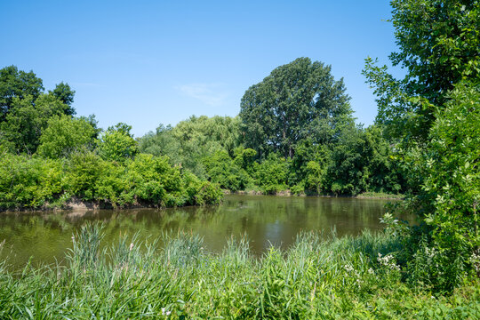 Rivière de la Tortue in Candiac, Quebec, whose landscaping around the river aims to protect local biodiversity