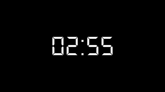 3 minutes countdown digital clock timer