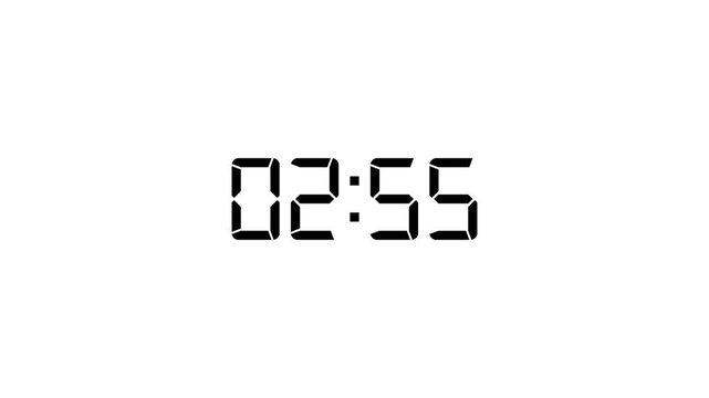 3 minutes countdown digital clock timer
