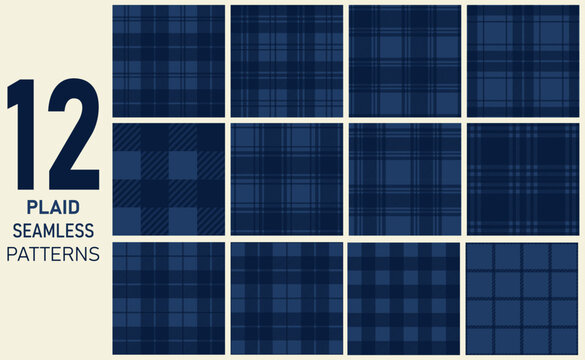 buffalo plaid seamless pattern blue collections for print-on-demand products and seasonal design project