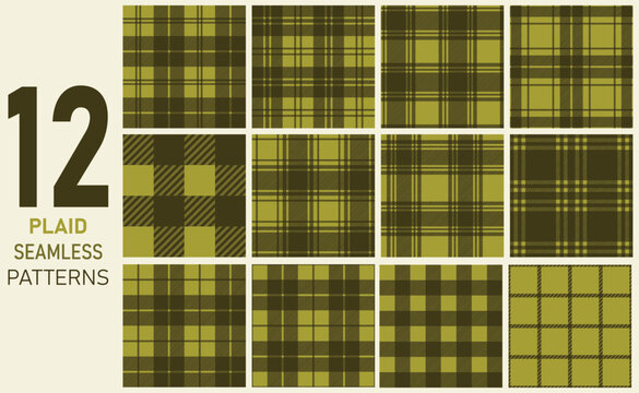 buffalo plaid seamless pattern green olive collections for print-on-demand products and seasonal design project