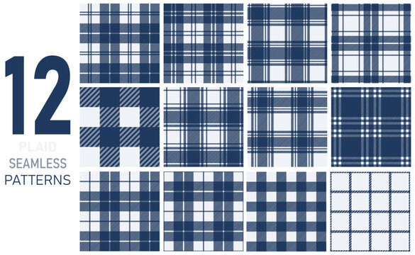 buffalo plaid seamless pattern blue and white collections for print-on-demand products and seasonal design project