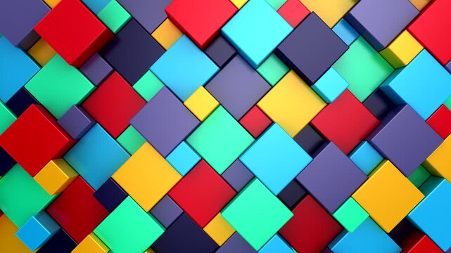 Background of Cubes. Abstract motion, loop, 3d rendering, 4k resolution
