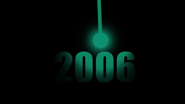 Glowing Light illuminating 2006 New Year Innovation, Vision, Success and Business Growth Concept  on black background 4k video animation...
