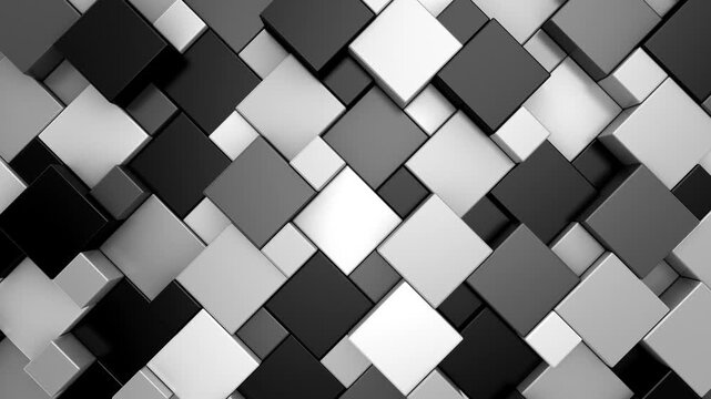 Background of Cubes. Abstract motion, loop, 3d rendering, 4k resolution
