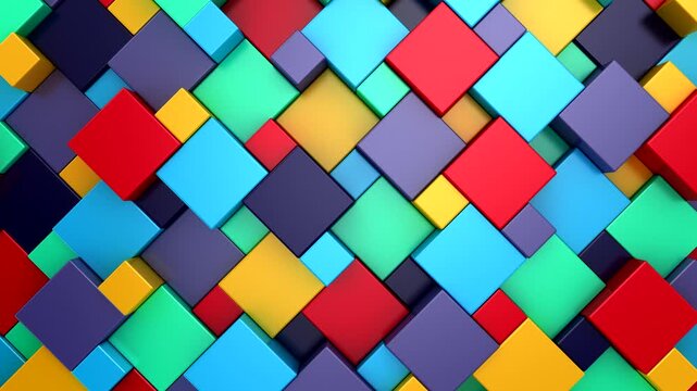 Background of Cubes. Abstract motion, loop, 3d rendering, 4k resolution
