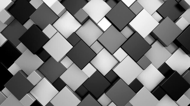 Background of Cubes. Abstract motion, loop, 3d rendering, 4k resolution
