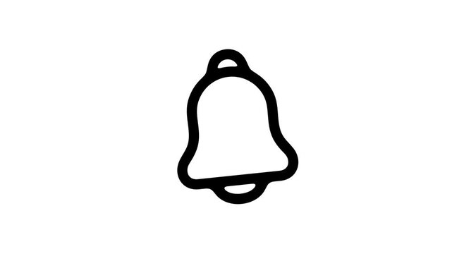 Bell, handbell, signal, alert and notify, graphic animation. Alpha channel. Transparent background motion design. 4K resolution
