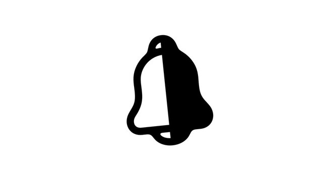 Bell, handbell, signal, alert and notify, graphic animation. Alpha channel. Transparent background motion design. 4K resolution
