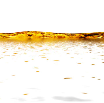 Petrol background. Wave from golden liquid
