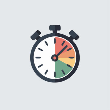 Colorful stopwatch icon with segmented timer face