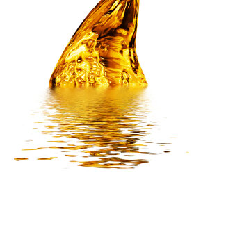 Petrol background. Wave from golden liquid