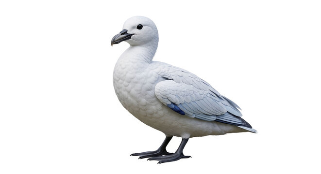 Fulmar isolated on white background. Northern seabird for marine biology research documents and coastal wildlife conservation projects.