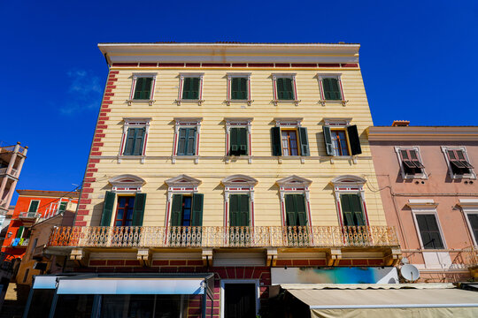 Old town of La Maddalena, capital city of the eponym archipelago located in the Mediterranean Sea in north-east of Sardinia, Italy