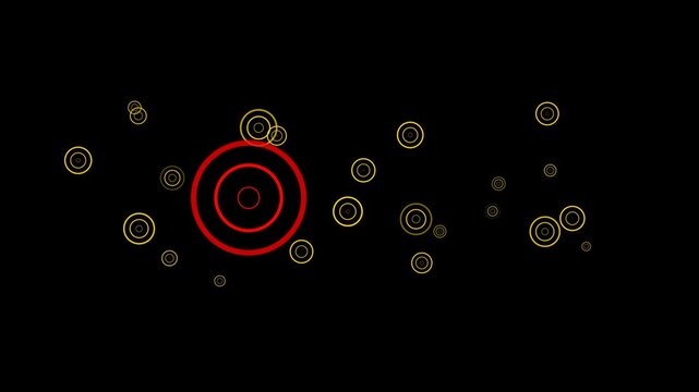 Red Radar Target Markers  Isolated Alpha Channel Animation, Earthquake Location Tracking, Geolocation Points, HUD Interface, 4K Motion Graphics Overlay Design Element