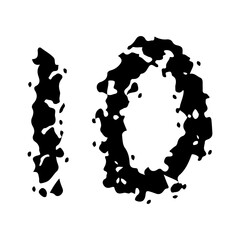 Obraz premium Black grunge numeric Vector Illustration with Outlines Isolated on White Background Detailed 
