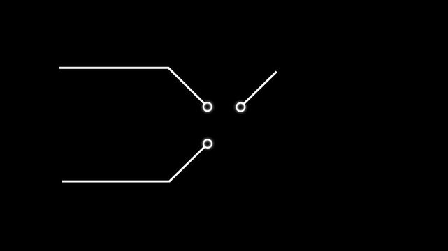 Minimal Digital Connection Diagram Featuring Abstract Circuit Pathways on White Background