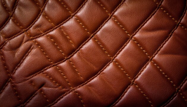 Premium Brown Leather Texture Background High Quality Cognac Faux Leather Surface For Luxury Design And Upholstery