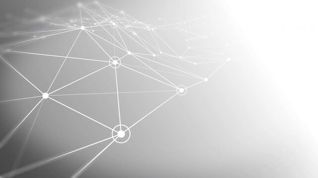 Technology white line network digital data structure connection on grayscale tone background