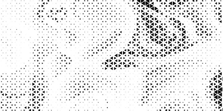 Triangle Shapes Vector Abstract Geometric Technology Background. Radial Composition Halftone Frame Triangular Retro Simple Pattern. Minimal Style Dynamic Tech Wallpaper