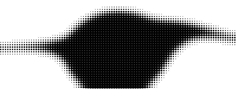 Halftone cross design with black dots on white background with cross made small abstract pattern
