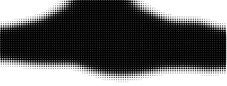 Halftone triangle pattern on white background with triangle design composed composed small dots