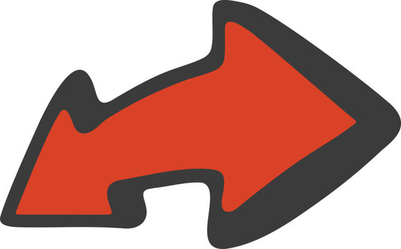 road sign with red arrow