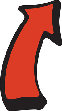 road sign with red arrow