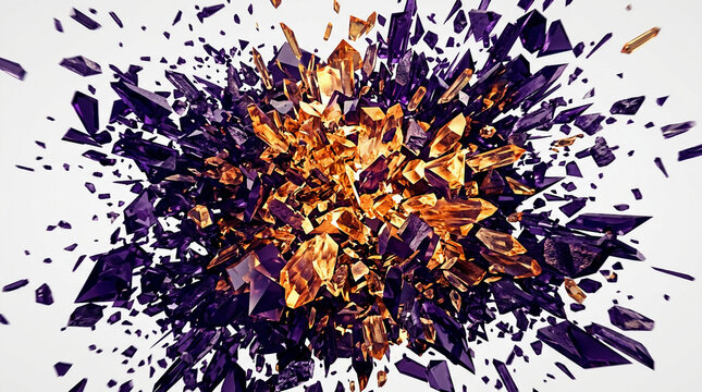 Vibrant purple and orange explosion abstract design element