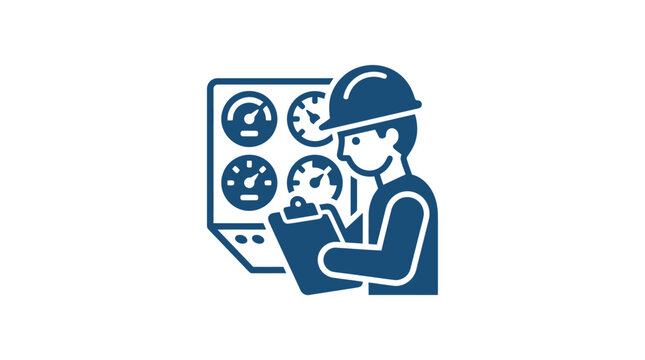 Worker in hard hat checking gauges.